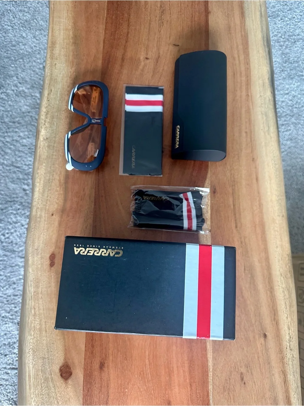 Carrera Men’s Blue Frame Sunglasses with Amber Lenses
